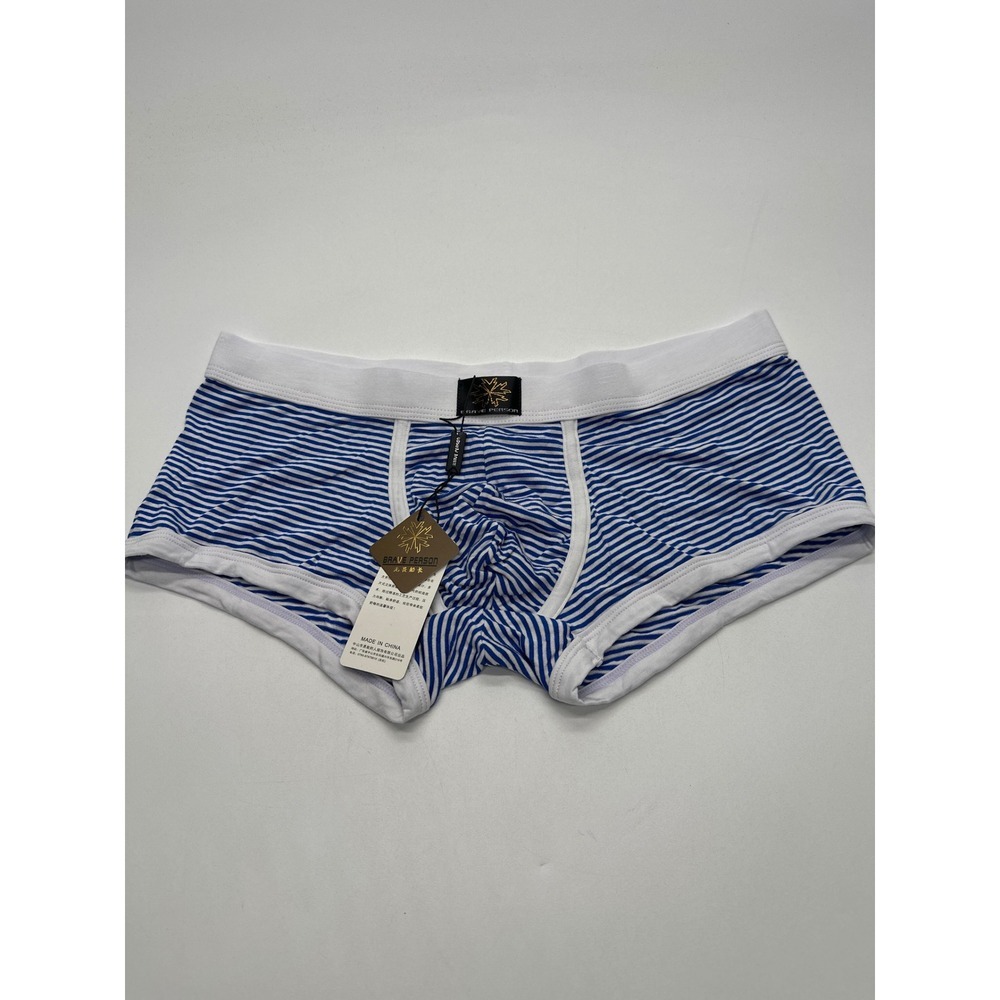 Brave Person Mens Blue Striped Boxer‎ Briefs Underwear | Comfortable  large nwt
